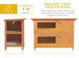 Rabbit Hutch Outdoor Guinea Pig Hutch Wooden Duck House Pet Cage with Opening Roof, 90 x 45 x 90cm T3398P350019