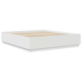 Bed Frame with Headboard White 200 x 200 cm Engineered Wood 3408131