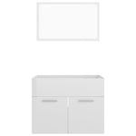 ZNTS 2 Piece Bathroom Furniture Set High Gloss White Engineered Wood 804788