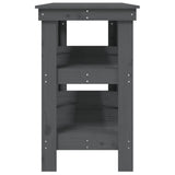 Work Bench Grey 142.5x50x80 cm Solid Wood Pine 823651