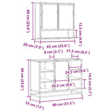 2 Piece Bathroom Furniture Set Smoked Oak Engineered Wood 3300942