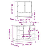 2 Piece Bathroom Furniture Set Grey Sonoma Engineered Wood 3300943
