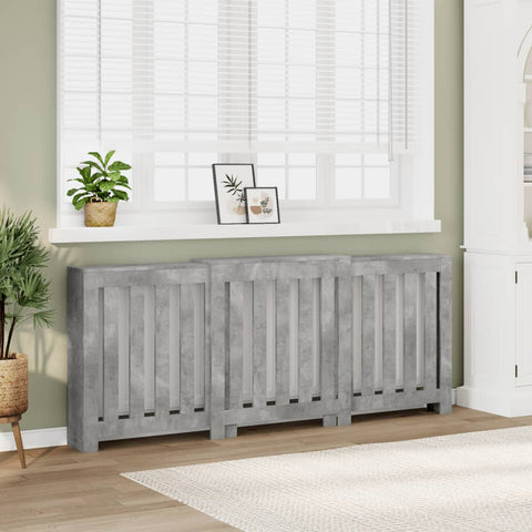 ZNTS Radiator Cover Concrete Grey 205x21.5x83.5 cm Engineered Wood 852765