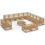 ZNTS 14 Piece Garden Lounge Set Solid Pinewood 3075972