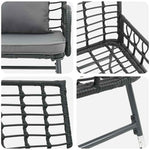 Garden Bench Black and Anthracite Poly rattan, steel 42010351
