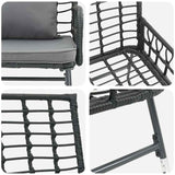 Garden Bench Black and Anthracite Poly rattan, steel 42010351
