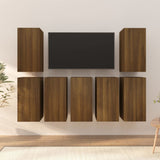 TV Cabinets 7 pcs Brown Oak 30.5x30x60 cm Engineered Wood 3120337