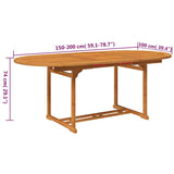 5 Piece Garden Dining Set Solid Acacia Wood 150-200 cm 3058011
