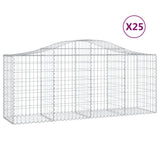 Arched Gabion Baskets 25 pcs 200x50x80/100 cm Galvanised Iron 3145635