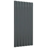 ZNTS Roof Panels 12 pcs Powder-coated Steel Anthracite 80x36 cm 319136