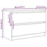 TV Cabinet White 80x35x54 cm Engineered Wood 861787