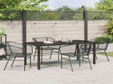 Garden Dining Set 5 pcs Black Poly Rattan 3380893
