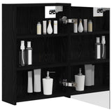 Bathroom Mirror Cabinet Black Oak 43 x 16 x 62.5 cm 889136