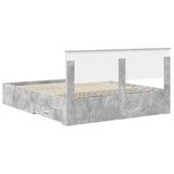 Bed Frame Concrete Grey 160 x 200 cm Engineered Wood 3410873