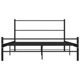 ZNTS Bed Frame with Headboard without Mattress Black 140x200 cm Metal 286497