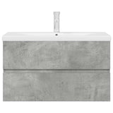 2 Piece Bathroom Furniture Set Concrete Grey Engineered Wood 3324915