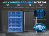 41 Bottle Wine Fridge, 91 Litre Capacity, 45cm Freestanding Wine Cooler Fridge with Glass Door, LED T3398P328365