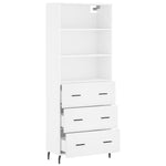 Highboard White 69.5x34x180 cm Engineered Wood 3189397