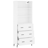 Highboard White 69.5x34x180 cm Engineered Wood 3189397