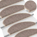 Stair Mats Self-adhesive Sisal-Look 30 pcs 65x21x4 cm Dark Beige 3365878