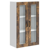 Wall Glass Cabinet PORTO Smoked Oak 60 x 31 x 100 cm 885530