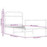 Bed Frame without Mattress 107x203 cm Brown Oak Engineered Wood 4100496