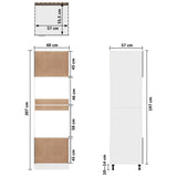 Microwave Cabinet Lyon White 60x57x207 cm Engineered Wood 802546