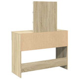 Dressing Table with LED Sonoma Oak 100x40x130 cm 848194
