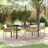 Garden Dining Set 5 pcs Beige Poly Rattan 3380731