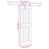 Sliding Door NARVIK Natural and Black 70 x 210 cm 3445317