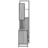 ZNTS 3 Piece Bathroom Furniture Set Grey Sonoma Engineered Wood 3301158