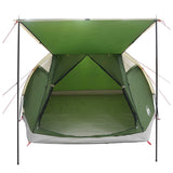 Cabin Tent with Roof Green 4-Person Polyester and Steel 42028579