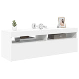 TV Cabinet with LED Lights White 120x35x40 cm 804373