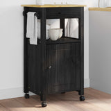 Kitchen Trolley MONZA Black 48 x 40 x 88.5 cm Solid Pine Wood 42027034