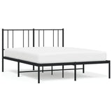 Metal Bed Frame without Mattress with Headboard Black 120x200cm 352478