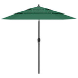 3-Tier Garden Parasol with Aluminium Pole Green 2.5 m 313861