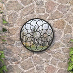 ZNTS Garden Mirror Black 40x3 cm Iron Round for Outdoor Use 318366