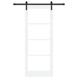 Sliding Door ORKDAL White 83 x 211 cm Solid Pine Wood and Glass 3331944