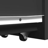 Narrow Bathroom Cupboard with Wheels Black Engineered Wood 855287