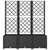 Garden Planter with Trellis Black 120x40x136 cm PP 318273