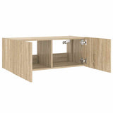 TV Wall Cabinet with LED Lights Sonoma Oak 80x35x31 cm 837285