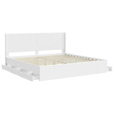 Bed Frame with Storage and Headboard White 200 x 200 cm 3413917