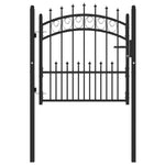 ZNTS Fence Gate with Spikes Steel 100x100 cm Black 146388