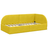 Corner Bed Frame with Headboard Yellow 100 cm x 200 cm Velvet 42016662