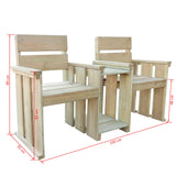 ZNTS 2 Seater Garden Bench 150 cm Impregnated Pinewood 43260