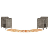 Hot Tub Surround Grey Poly Rattan and Solid Wood Acacia 3270645