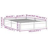 Bed Frame without Mattress Black Solid Wood 140x190 cm 814933