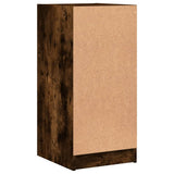 Side Cabinet with Glass Doors Smoked Oak 35x37x75.5 cm 836403