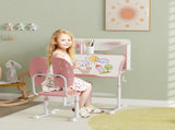Height Adjustable Kids Desk and Chair Set, Children School Study Desk with Tiltable Desktop, Reading T3398P347977