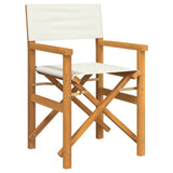 Folding Director's Chair Cream Solid Wood Teak 4008507